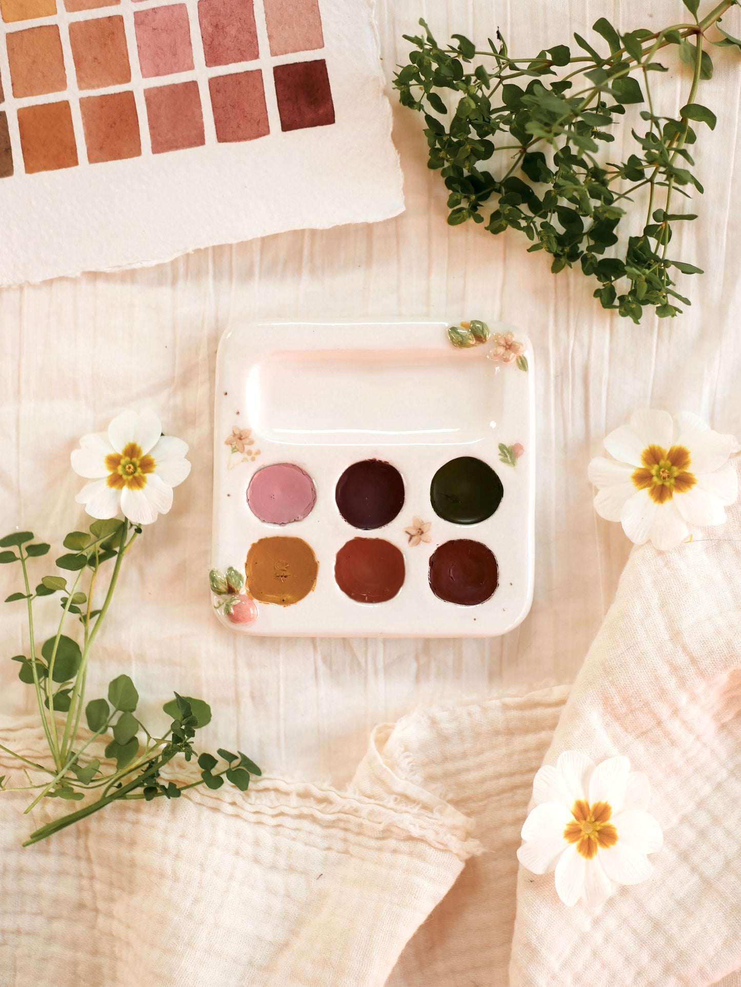 Palette 6 trous collection "Jardin sauvage" / Atelier_SASU X Comptoir-daquarelle X Sweet_Béni