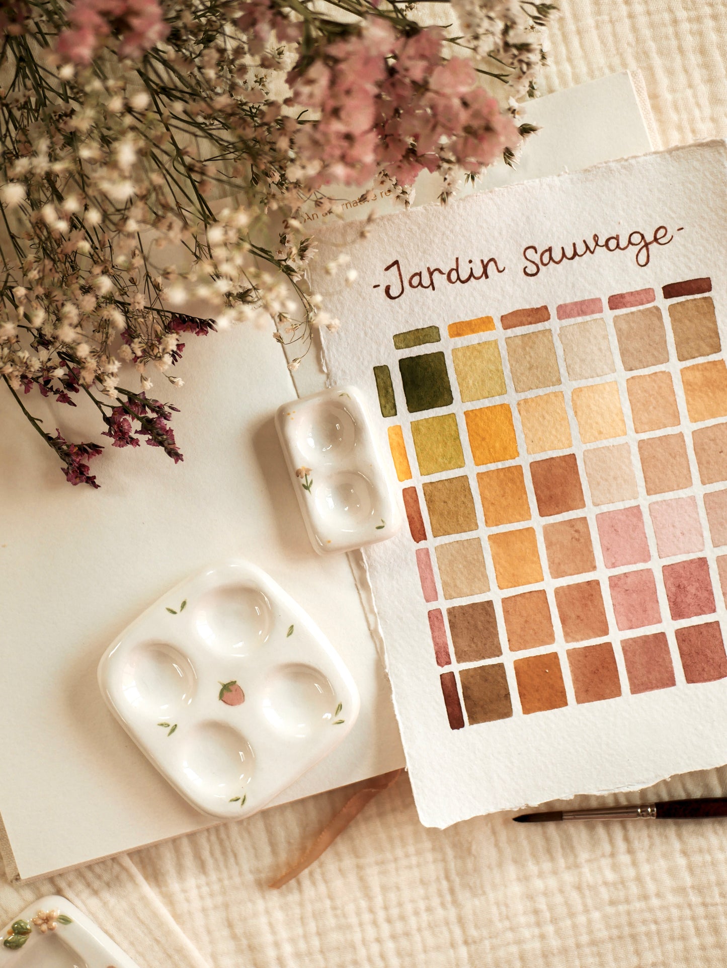 Palette 4 trous collection "Jardin sauvage" / Atelier_SASU X Comptoir-daquarelle X Sweet_Béni