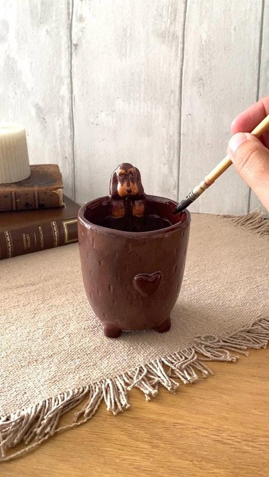 Gobelet à eau, pour aquarelle, peinture PERSONNALISABLE, animal, mug, tasse en céramique, tasse à café, thé