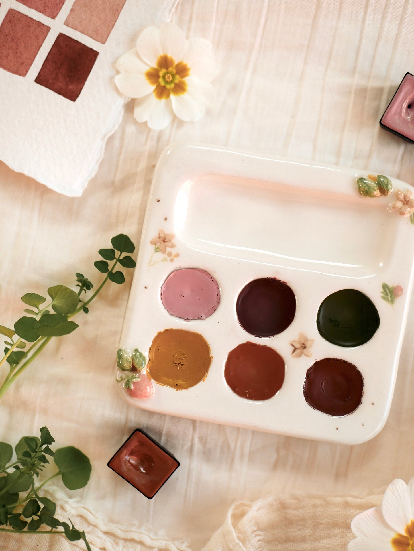 Palette 6 trous collection "Jardin sauvage" / Atelier_SASU X Comptoir-daquarelle X Sweet_Béni