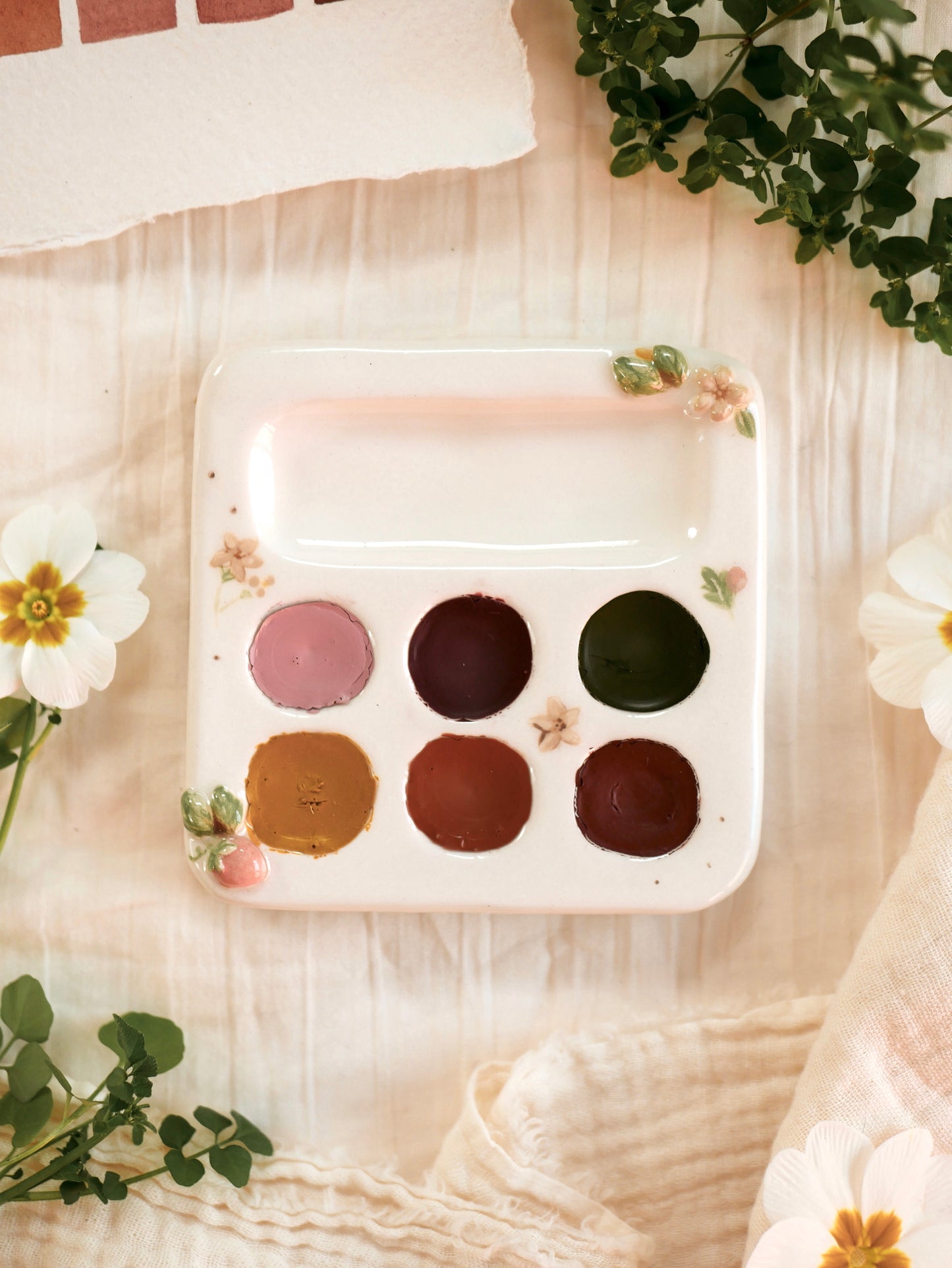 Palette 6 trous collection "Jardin sauvage" / Atelier_SASU X Comptoir-daquarelle X Sweet_Béni