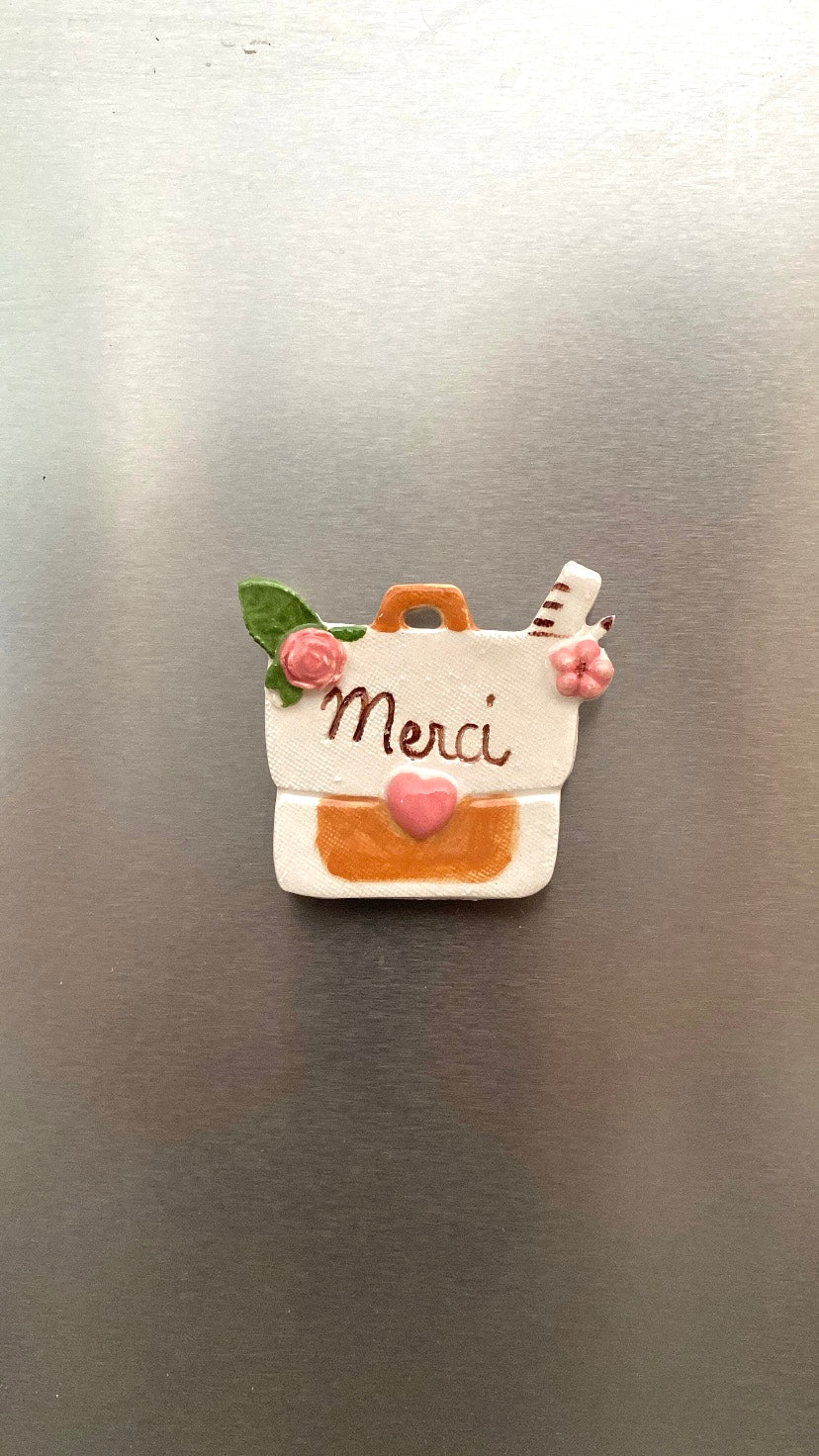 Magnet cadeau de fin d'année "Merci" 💝💼🌸