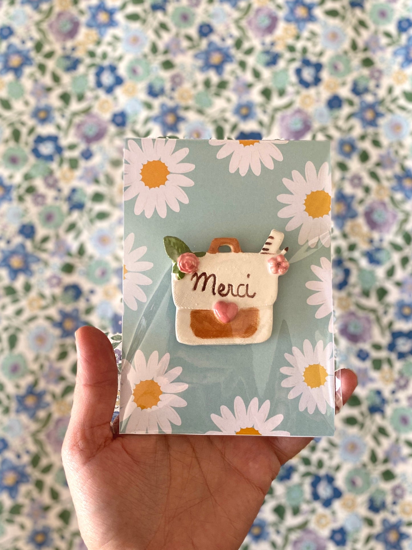 Magnet cadeau de fin d'année "Merci" 💝💼🌸