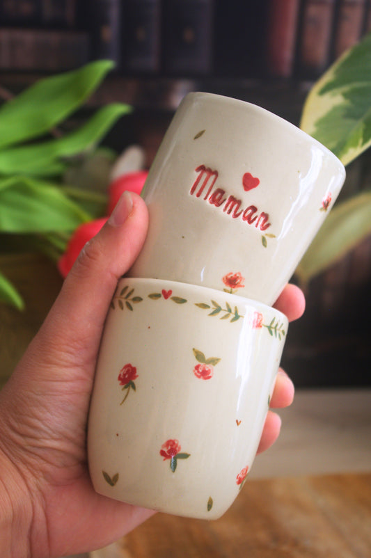 Duo gobelets, fête des mères, Romantique 🌹