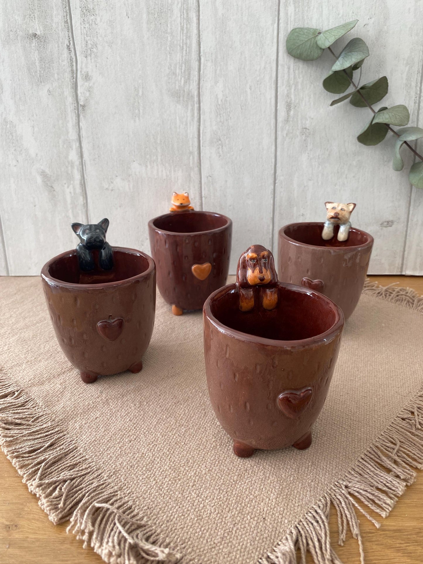 Gobelet à eau, pour aquarelle, peinture PERSONNALISABLE, animal, mug, tasse en céramique, tasse à café, thé